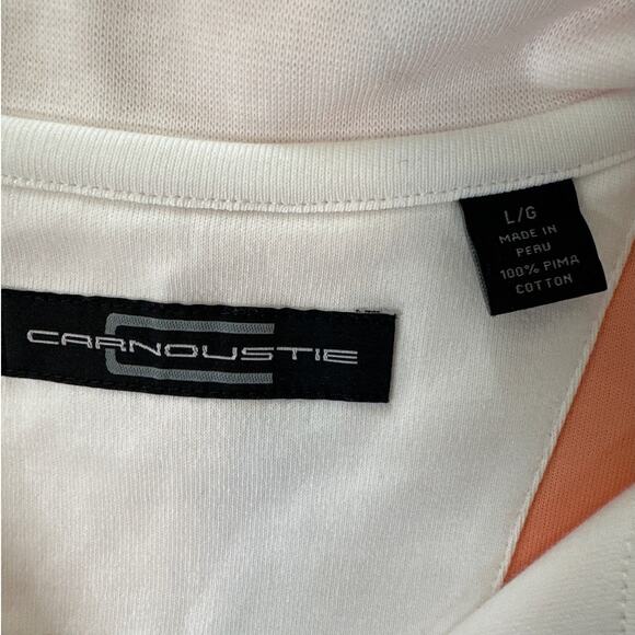 Carnoustie Golf Vest Men's Peach Orange Full 2-Way Zip Sleeveless Collared Sz L - Picture 7 of 8